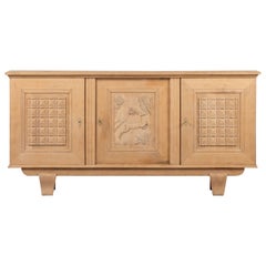 Used Mid-Century Credenza in Solid Oak, Rustic, France, 1940s