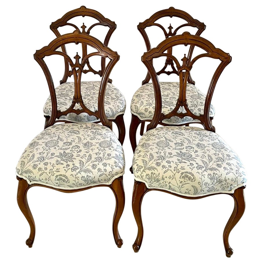 Set of Six Victorian Walnut Dining Chairs at 1stDibs