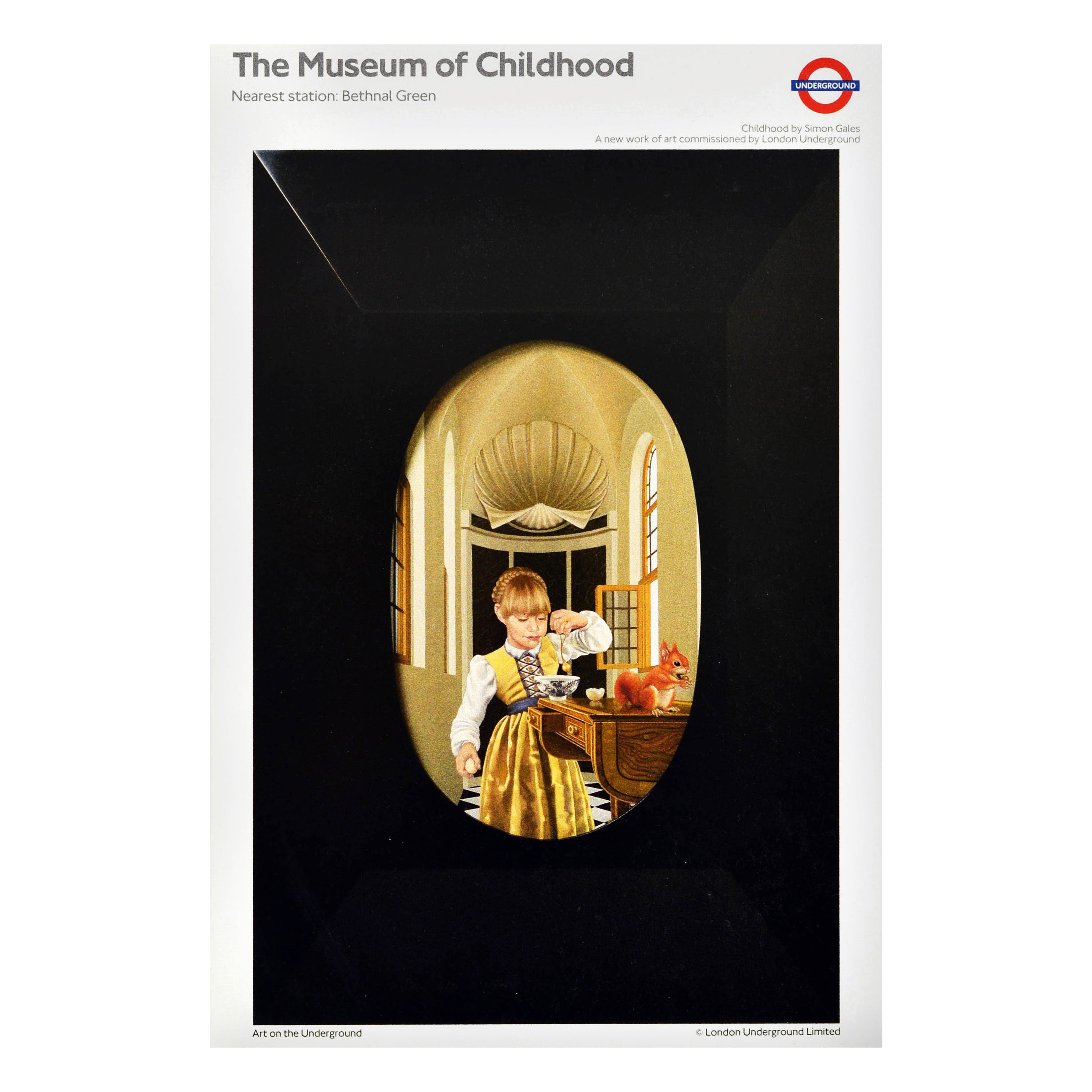 Original Vintage London Underground Poster Museum Of Childhood Art Simon Gales For Sale
