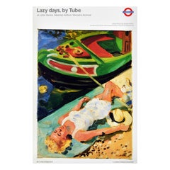 Affiche originale vintage originale du métro de Londres Lazy Days par Tube Little Venice LT
