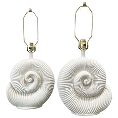 Pair of Shell Plaster Table Lamps Jean Charles Moreux Style