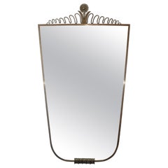 1940s Large Swedish Modern Brass Mirror
