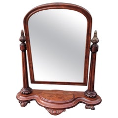 19th Century American Empire Mahogany Gentleman's Shaving or Dressing Mirror