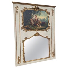 18. Jahrhundert Französisch Louis XV Periode Golden Wood Mantel Spiegel