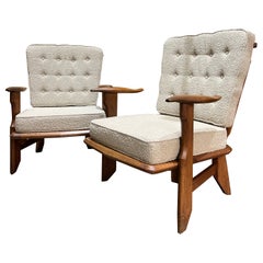 Vintage Pair of armchairs Guillerme et Chambron 