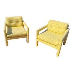 Chaises Parsons jaune Milo Baughman