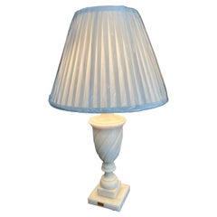 White Marble Urn Form Lamp   
