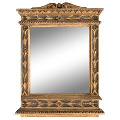 Antique Italian Renaissance Giltwood Tabernacle Mirror, circa 1900
