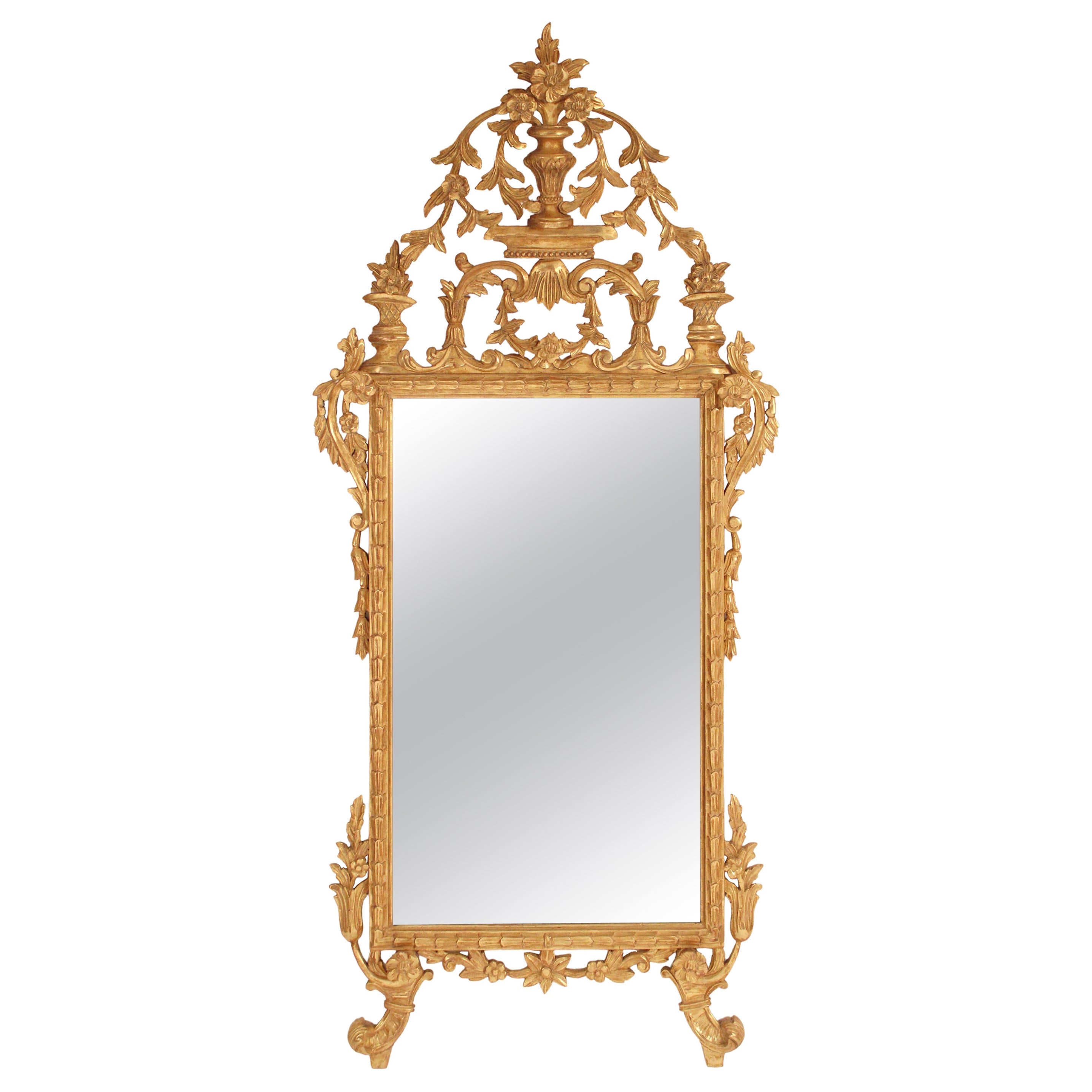 Louis XVI Style Gilt Wood Mirror For Sale