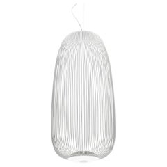 Garcia and Cumini 'Spokes 1' Metal Suspension Lamp in White for Foscarini (Suspension en métal 'Spokes 1' en blanc pour Foscarini)