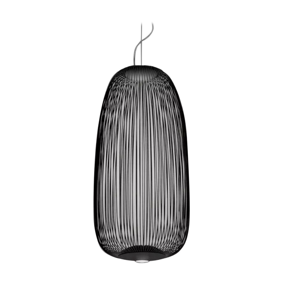 Garcia & Cumini 'Spokes 1’ Metal Suspension Lamp in Black for Foscarini For Sale