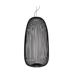Garcia & Cumini 'Spokes 1’ Metal Suspension Lamp in Black for Foscarini