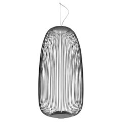 Garcia & Cumini 'Spokes 1’ Metal Suspension Lamp in Graphite for Foscarini