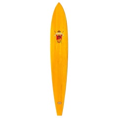 Vintage 1940s Replica Dale Velzy Golden Balsawood King Kamehameha Hot Curl Surfboard