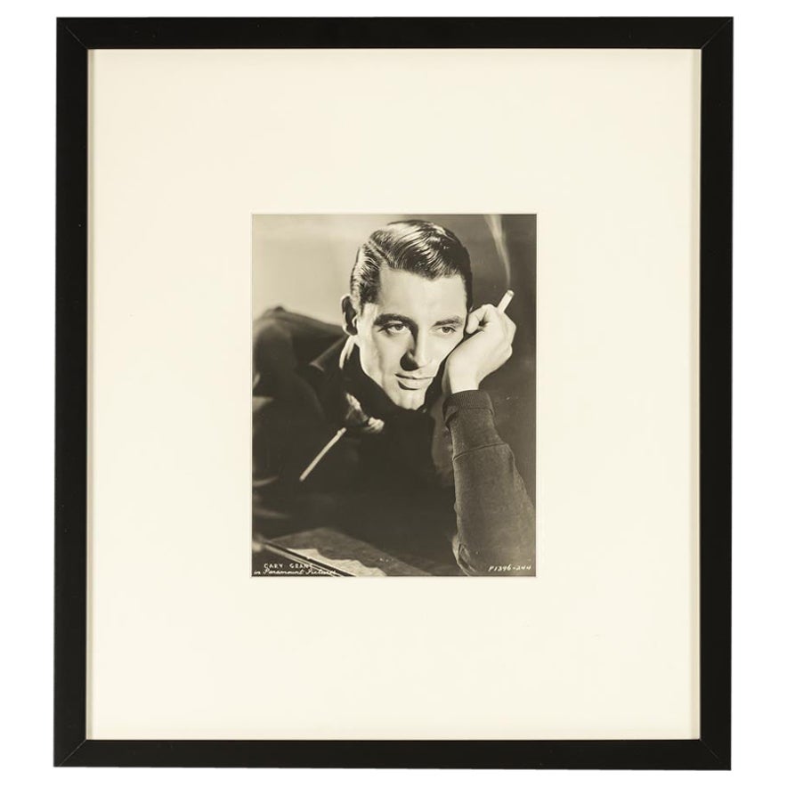 Cary Grant Studio Portrait Framed Photography b/w For Sale