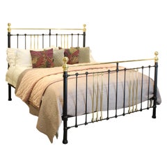 Antique Extra Wide Brass and Iron Bed, MSK73