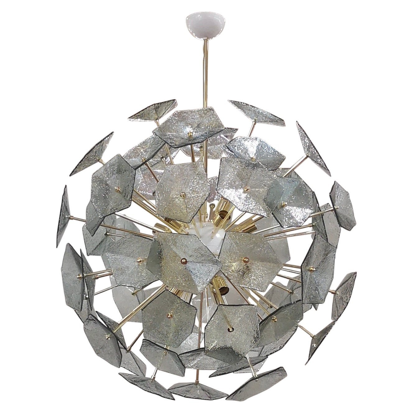 Murano Sputnik Light BlueColor Art Glass Midcentury Chandelier and Pendant, 2020