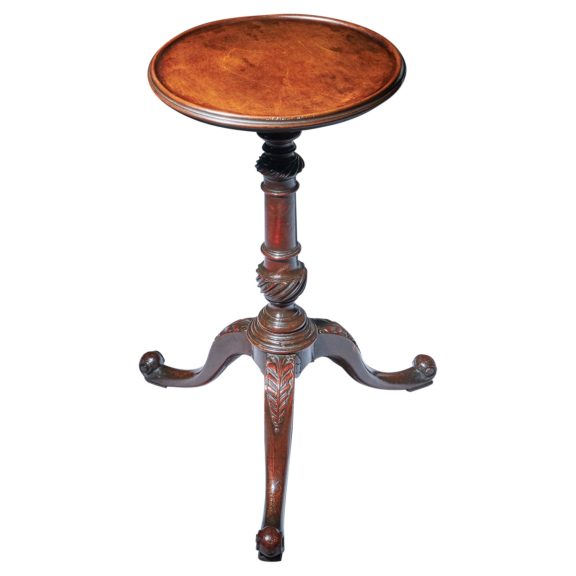 18th Century George III Mahogany Chippendale Period Kettle Stand / Wine Table For Sale
