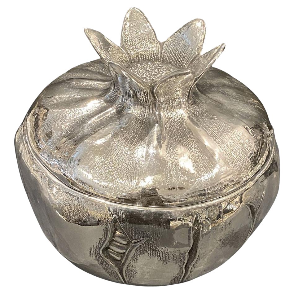 Pomegranate Ice Bucket Designed by Mauro Manetti, Silver Plated, circa 1970 For Sale