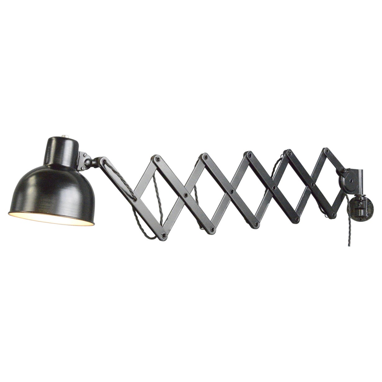 Wall Mounted Industrial Scissor Lamp by Siemens at 1stDibs