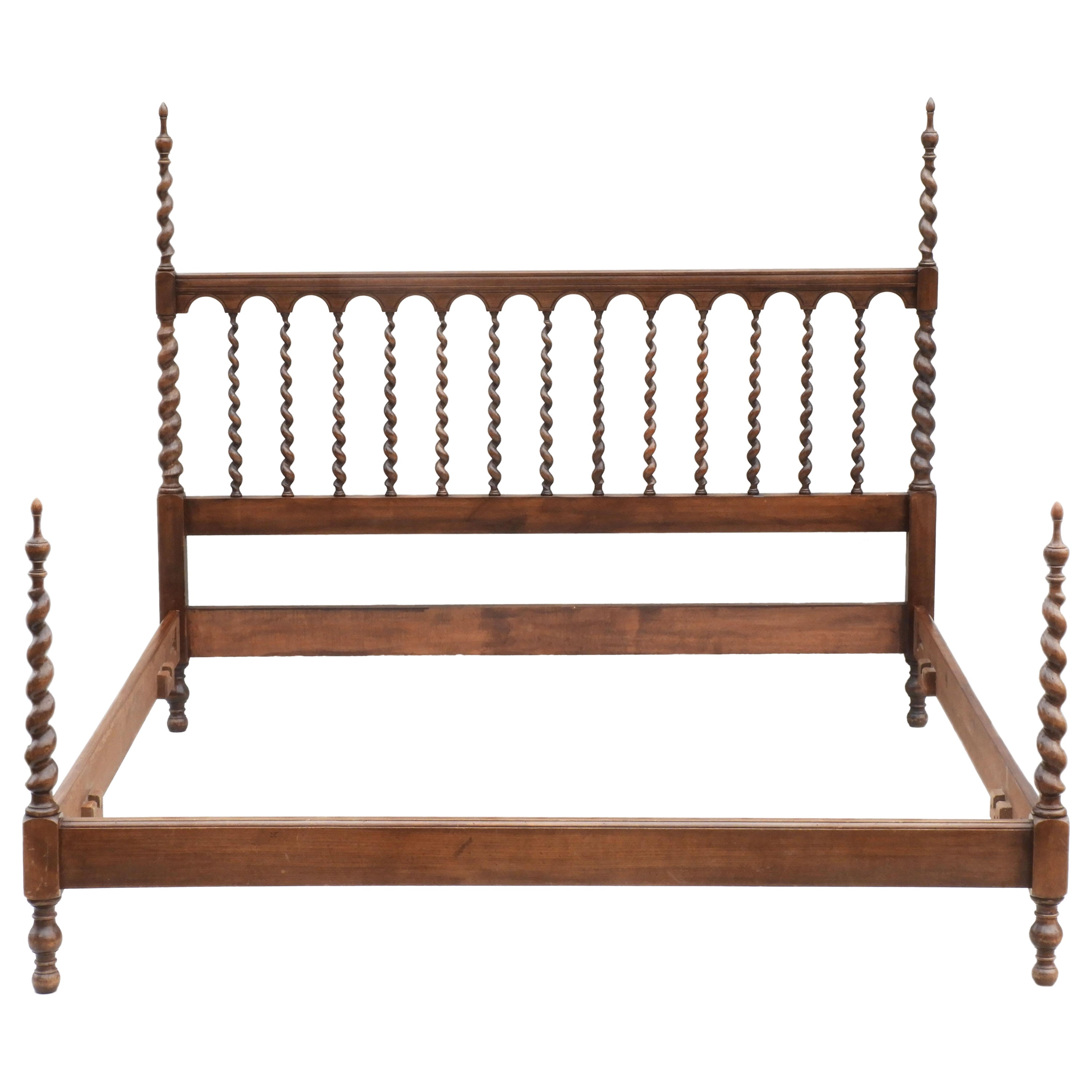 Kingsize Four Poster Bed French Barley Twist Turned Wood