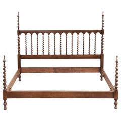 Retro Kingsize Four Poster Bed French Barley Twist Turned Wood