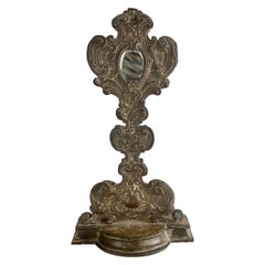 19th C. Italian Wood & Metal Embossed Relicquary