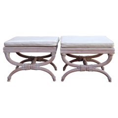 Italian Neoclassical Style Curule Benches 