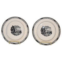 Antique Pair of Early 19th Century Plates with Stags