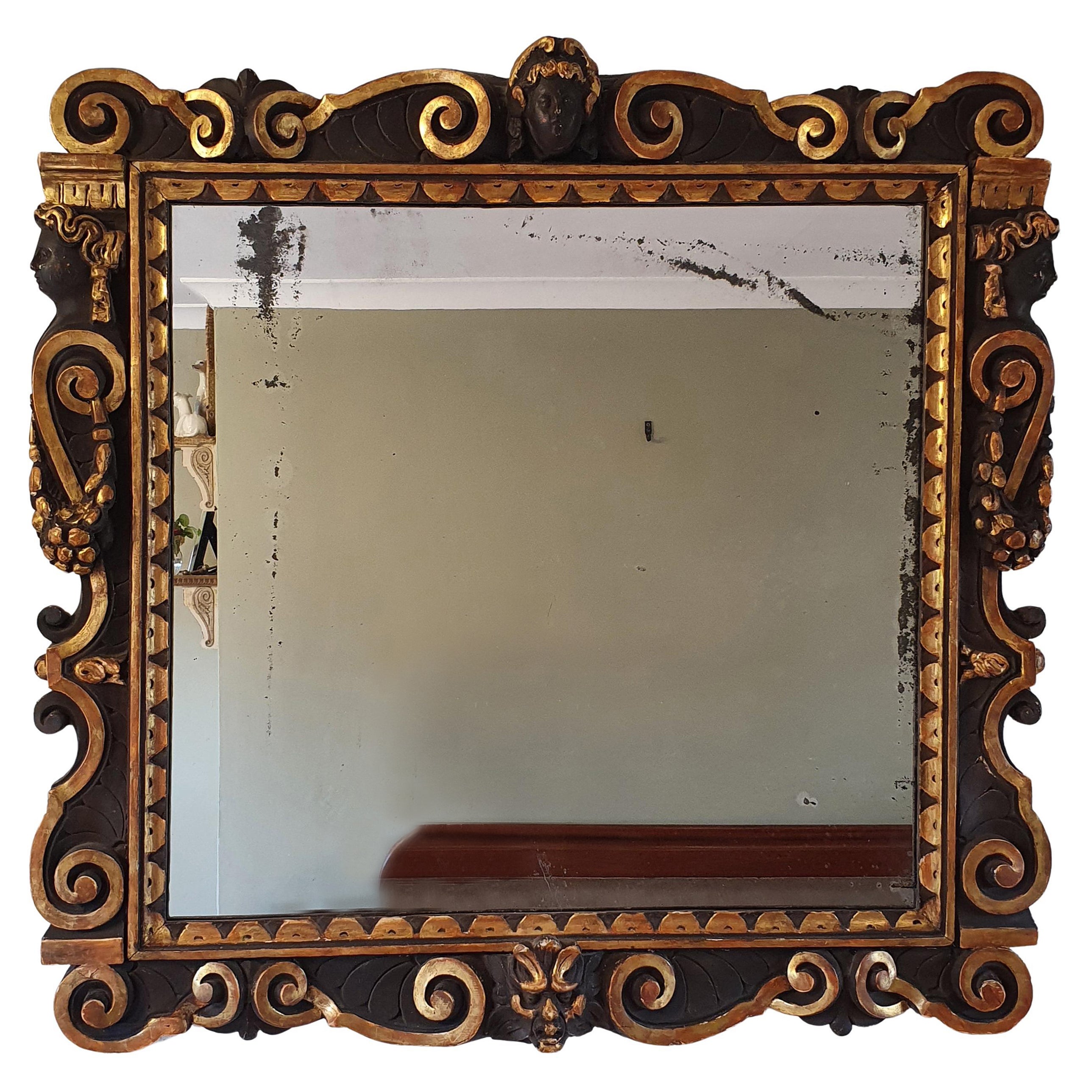 19th Century Italian Sansovino Style Mirror For Sale