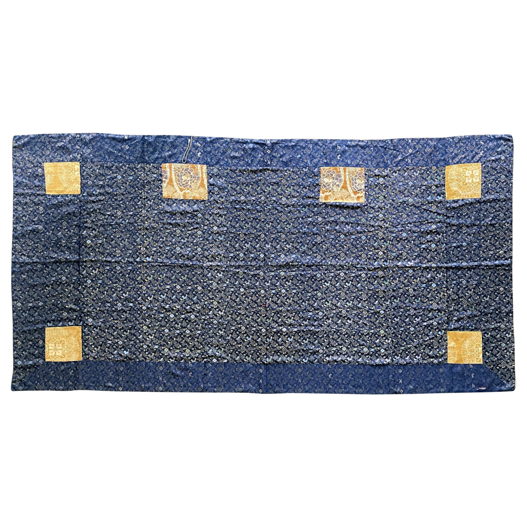 Japanese Monastery Robe Patchwork Kesa with Scription Edo Period For Sale