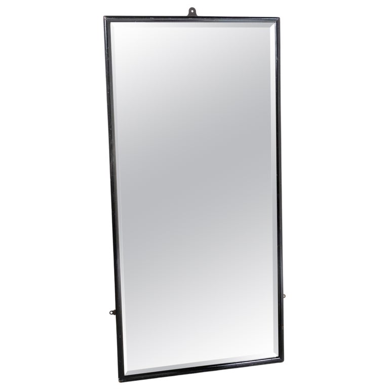 1920s English Tailors Mirror with Ebonised Frame and Bevelled Mirror