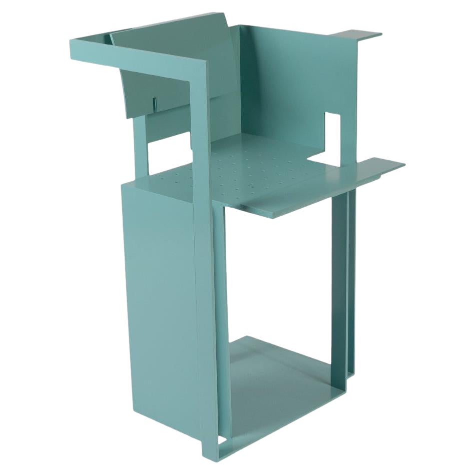 Robert Whitton Turquoise Architectural One-Off Chair  For Sale