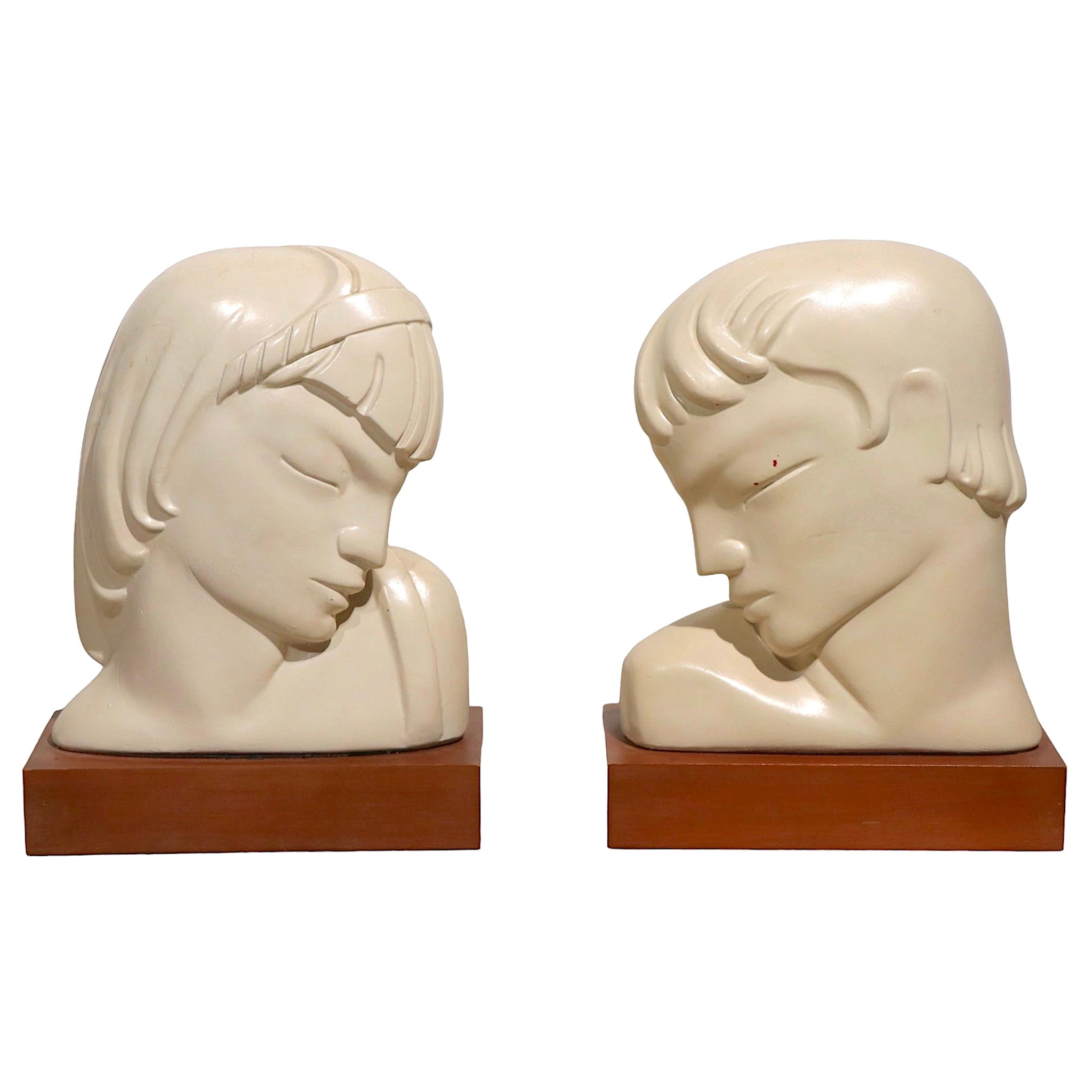 Pr. Art Deco Busts by Kupur Aka Frederick Cooper For Sale