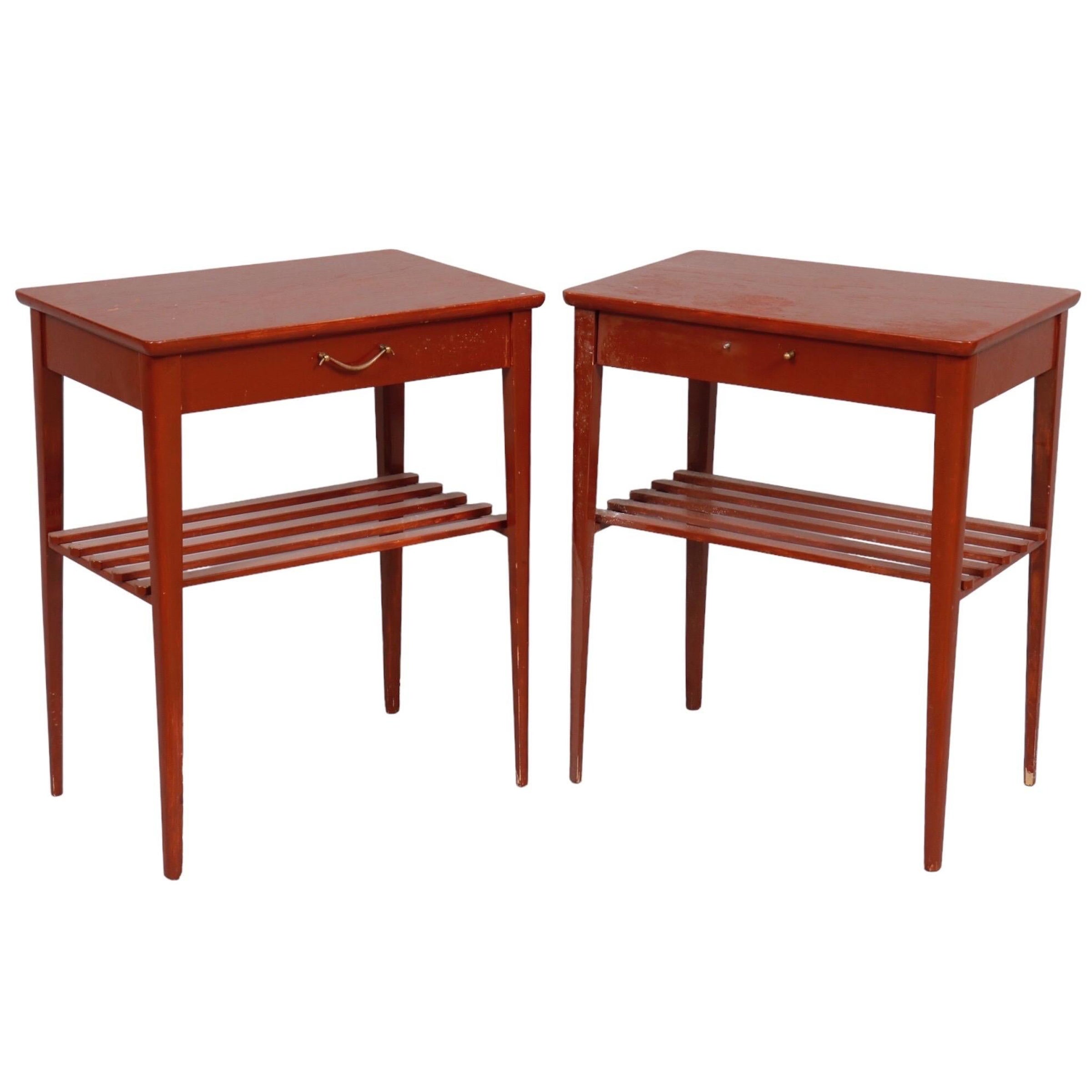 Pair of Vintage Danish Mid Century Modern Teak Nightstands, End Tables