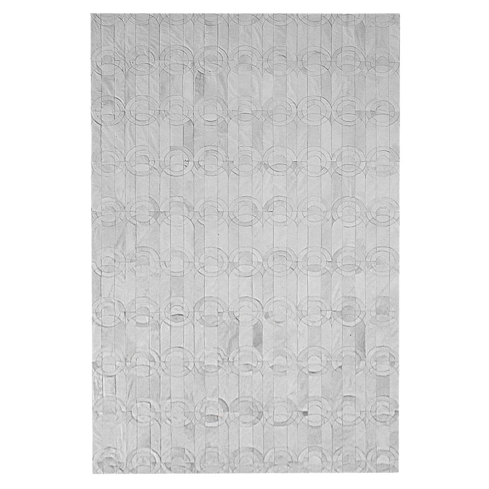 Decadent New Customizable Curvo Cream Cowhide Area Floor Rug Large