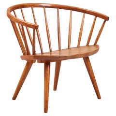 Vintage Arka Oak Chair by Yngve Ekström, by Ab Stolfabriks, Sweden, 1955