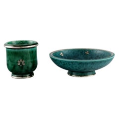 Wilhelm Kåge for Gustavsberg, Argenta Vase and Bowl in Ceramics