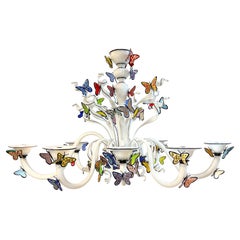 Costantini Modern White Black Made Murano Glass Chandelier with Butterflies 2022