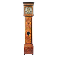 17th Century William and Mary Eight-Day Burl Elm Floral Marquetry Longcase Clock