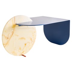 Marble Moon Coffee Table, Onyx Marble and Steel, Hand Made in UAE