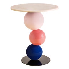 Bubble Gum Accent Table, Onyx Marble Top, Hand made in UAE