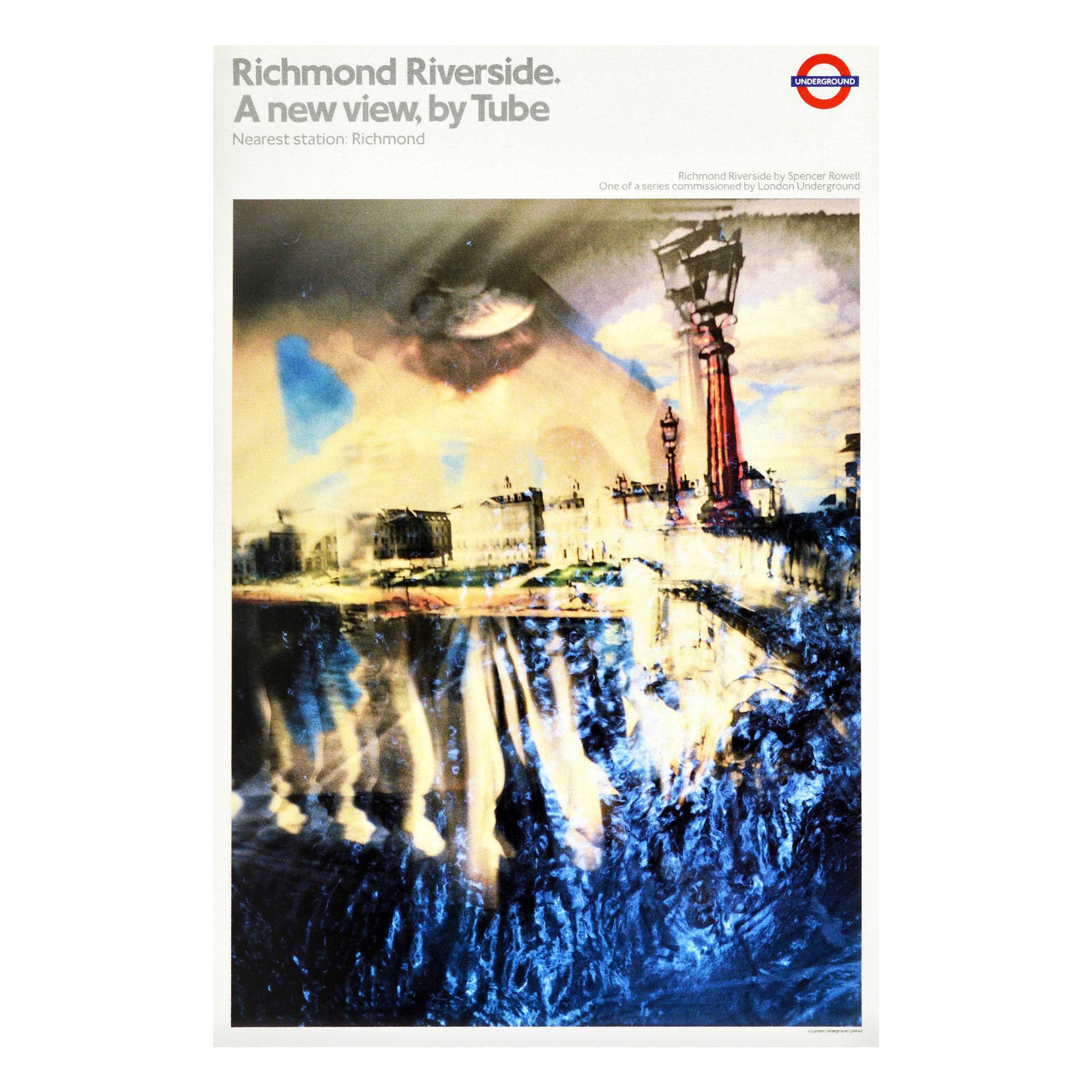 Original Vintage London Underground Poster Richmond Riverside Spencer Rowell Art For Sale