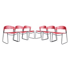 Set of 6 Stackable Chairs Paolo Favaretto & Airborne Assisa Italy 1980s