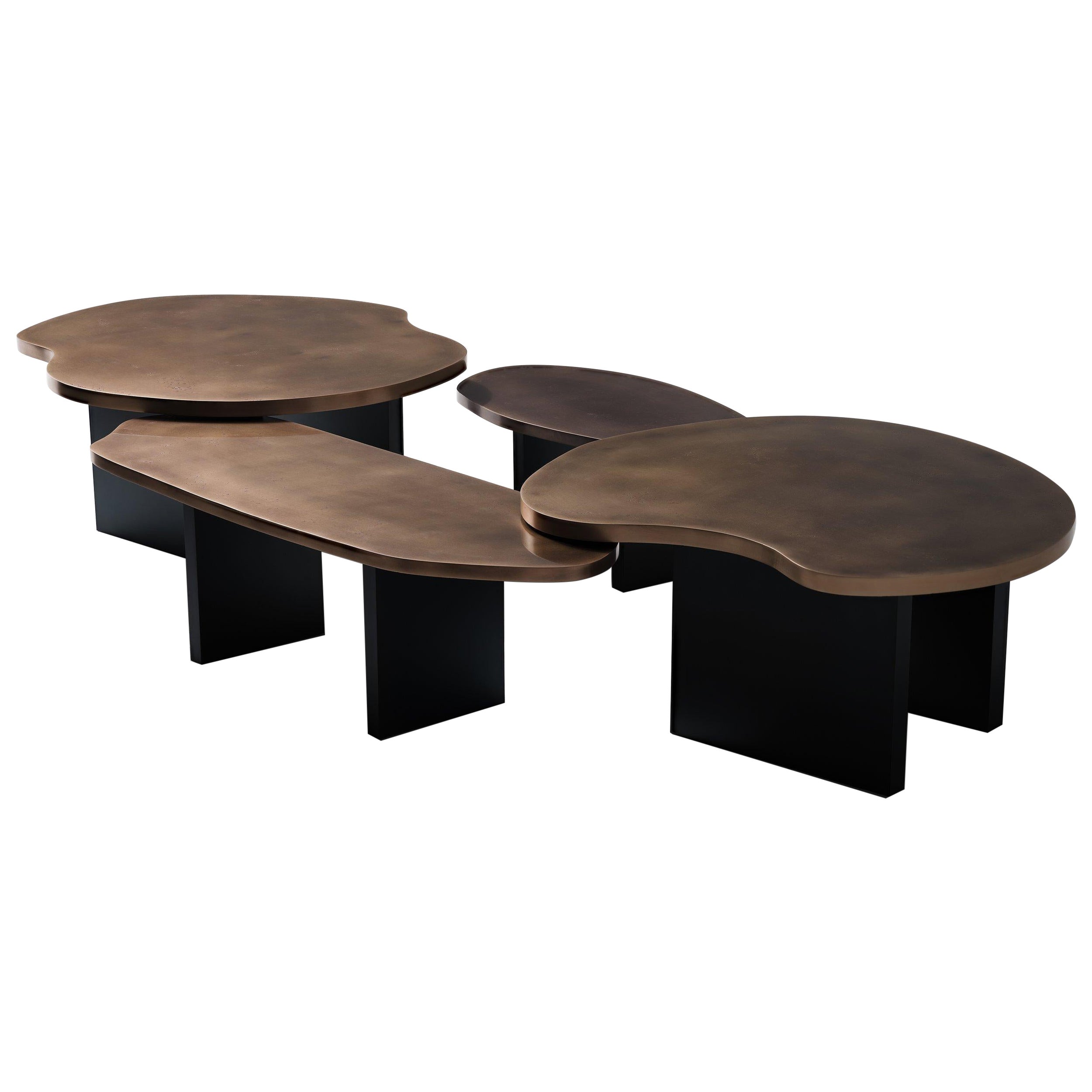 Douglas Fanning, Atoll, Bronze and Steel Nesting Tables, United States, 2021