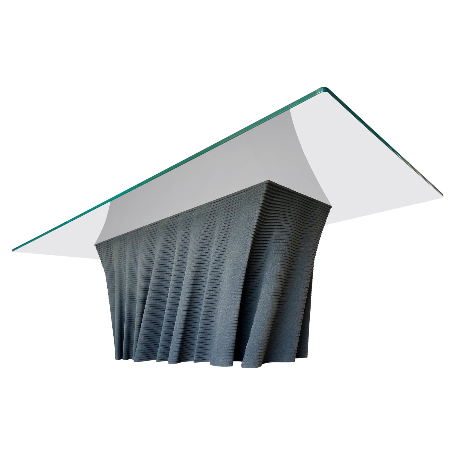 Table basse moderne en silicate noire et verre, épreuve d'artiste en vente
