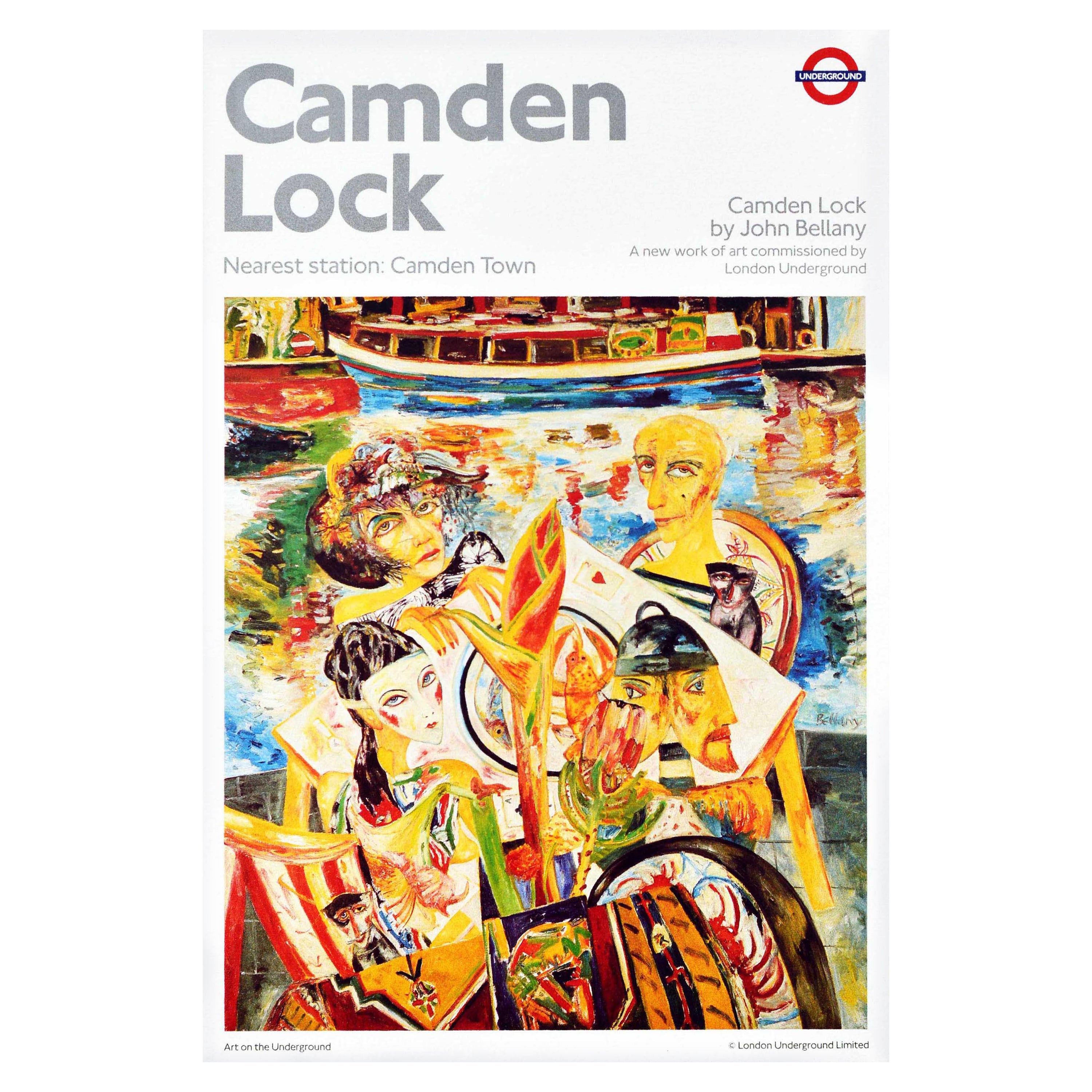 Original Vintage London Underground Poster LT Camden Lock Camden Town Bellany For Sale