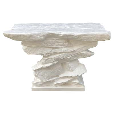 Plaster Faux Rock Coffee Table by Sirmos at 1stDibs | rock glass coffee ...
