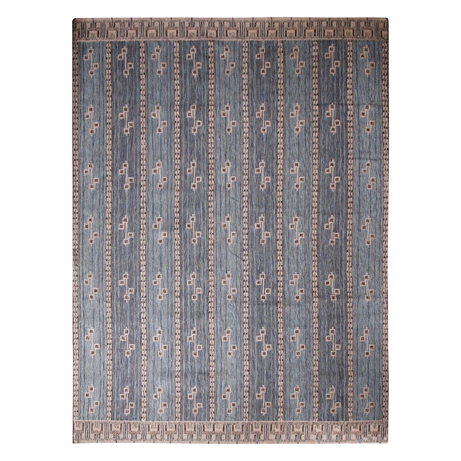 Alfombra de lana natural gris crema y marrón beige de inspiración escandinava Rug & Kilim