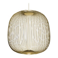 Garcia & Cumini 'Spokes 2’ Metal Suspension Lamp in Gold for Foscarini